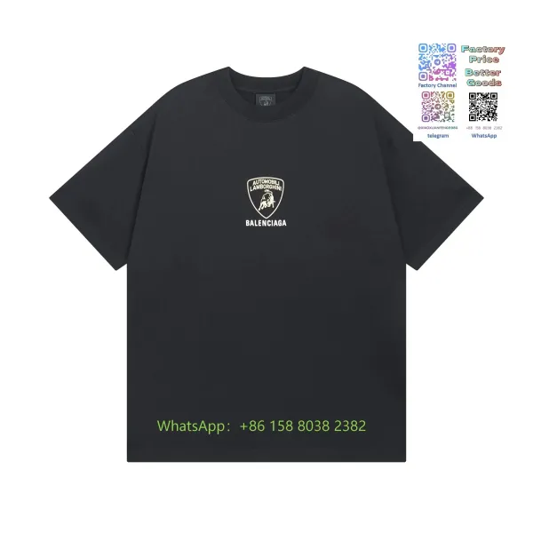 Balenciaga x Automobili Lamborghini Logo Tee Black T-Shirt - 1