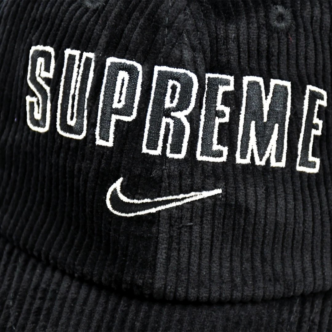 Supreme x Nike Corduroy Cap Black - Gallery Image 3 - Detailed View