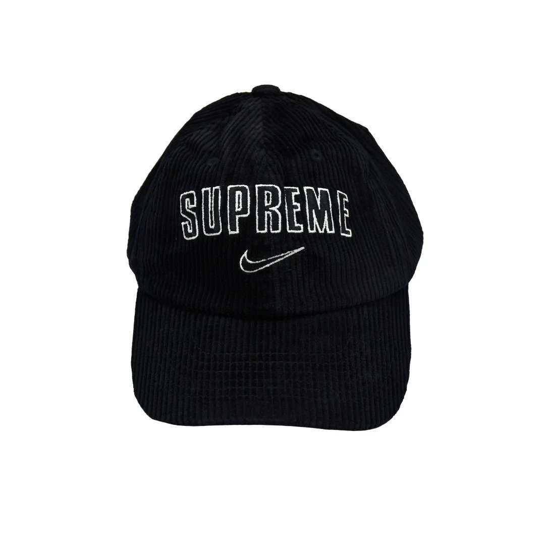 Supreme x Nike Corduroy Cap Black - Gallery Image 2 - Detailed View