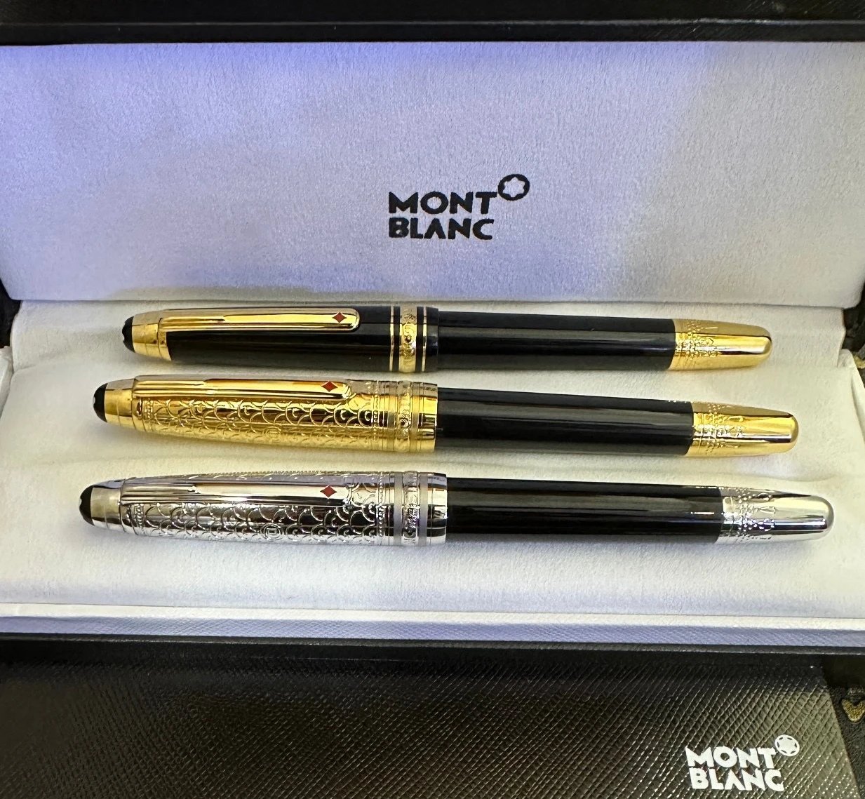 Montblanc Meisterstück "Around The World in 80 Days" Classique Rollerball Pens Silver Gold Black