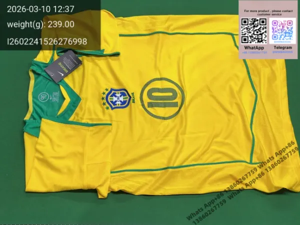 CBF Brazil 1998 FIFA World Cup Home Jersey Yellow / Green - 15