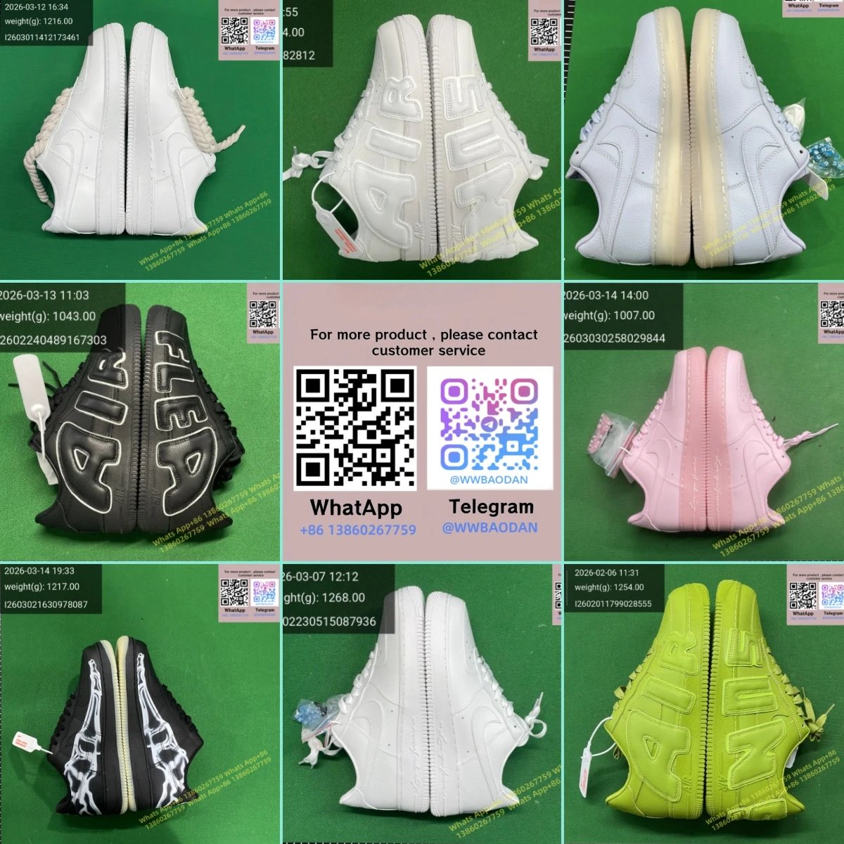 WW12- High quality AF * 1 * DRAKE co branded white shoes for men and women sports shoes casual shoes Whats App+86 13860267759