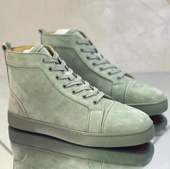 Christian Louboutin Christian Louboutin Louis Red High Top Sneakers in Light Green Green