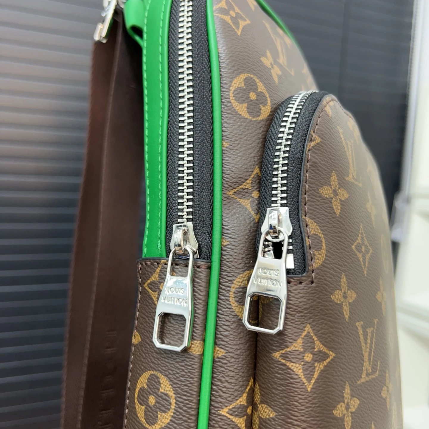 Louis Vuitton Monogram Brown Tan Trim Crossbody Bag