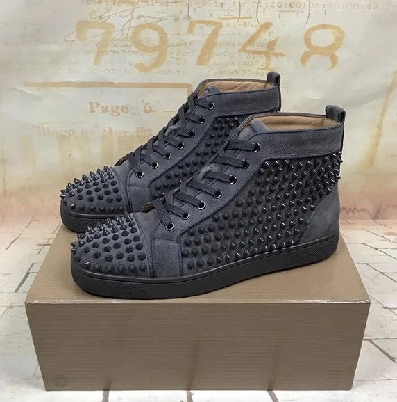 Christian Louboutin Christian Louboutin Spiked High-Top Sneakers Black