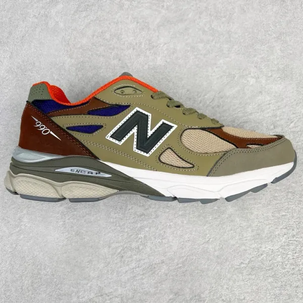New Balance 990v3 Peach Orange Sneakers - 10