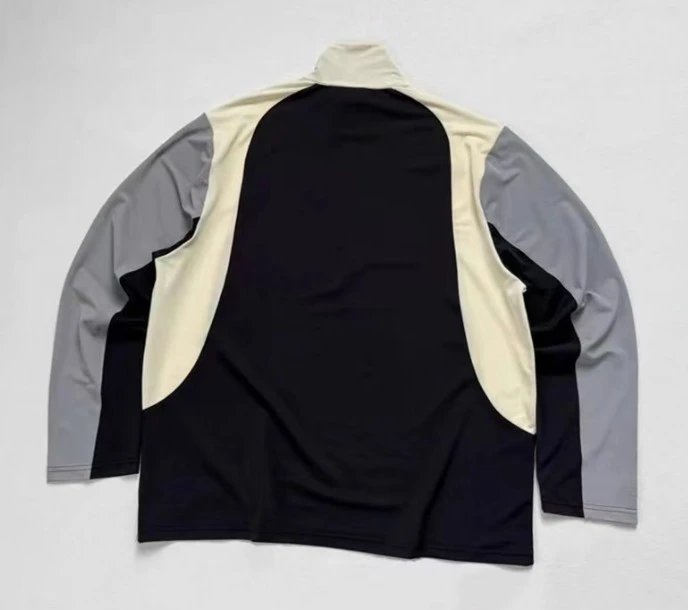 Oakley Quarter-Zip Performance Top Black Beige Gray Sportswear