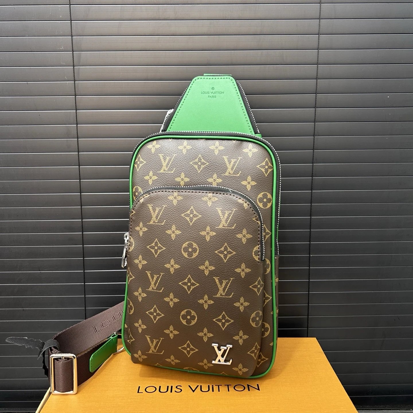 Louis Vuitton Monogram Brown Tan Trim Crossbody Bag