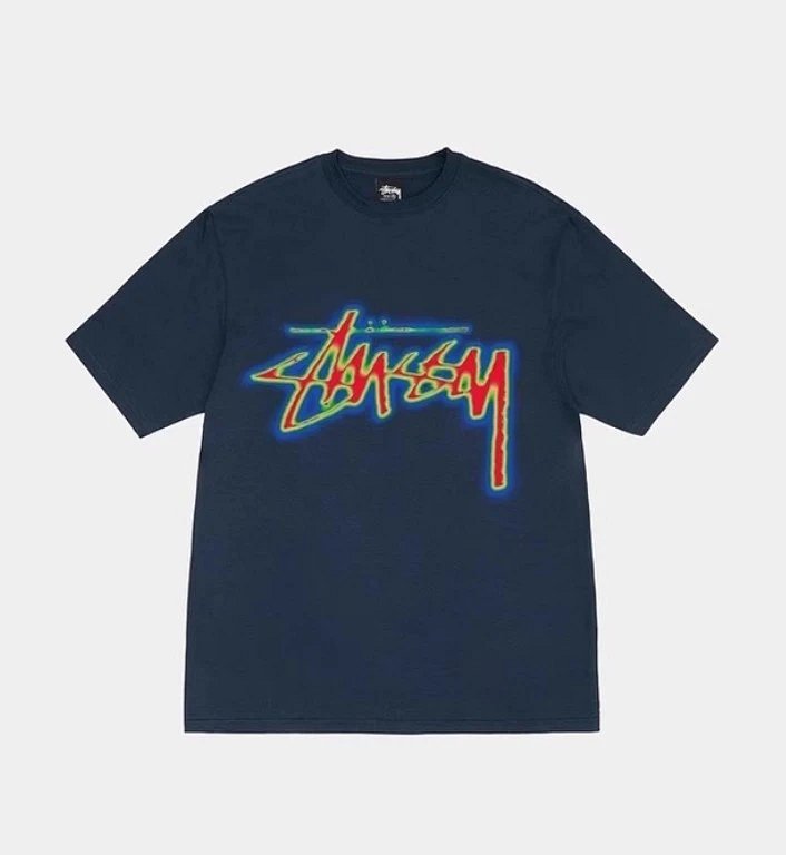 Stussy Neon Logo Black T-Shirt product detail 2 in Litbuy spreadsheet finds