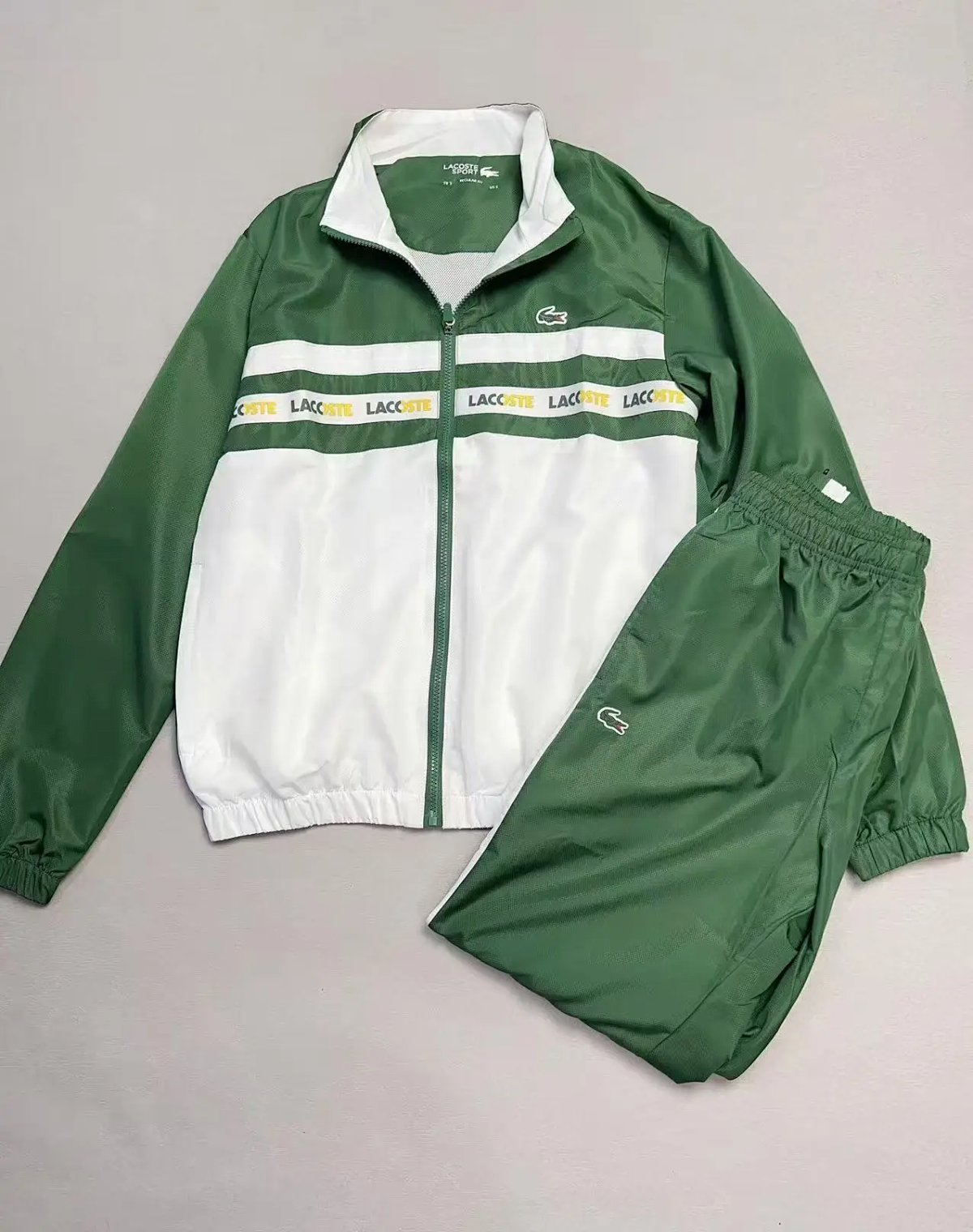 Lacoste Logo Tape Windbreaker and Track Pants Set Navy White Tracksuit product detail 2 in Litbuy spreadsheet finds