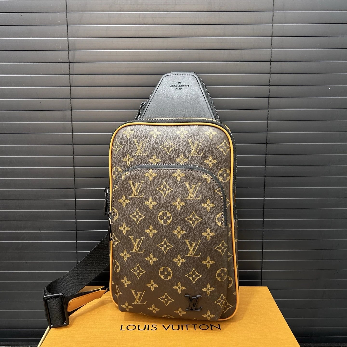 Louis Vuitton Monogram Brown Tan Trim Crossbody Bag