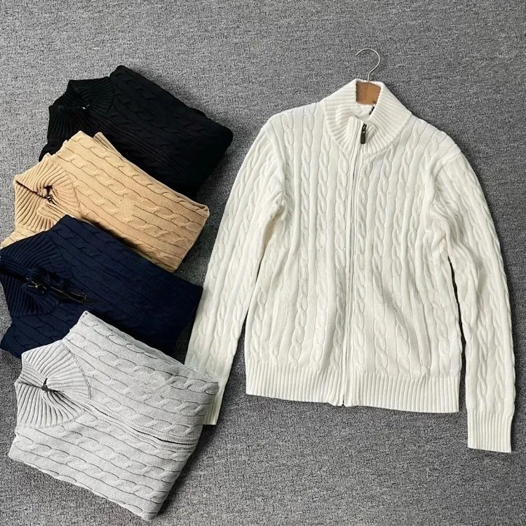 Five-Color Full-Zip Sweater