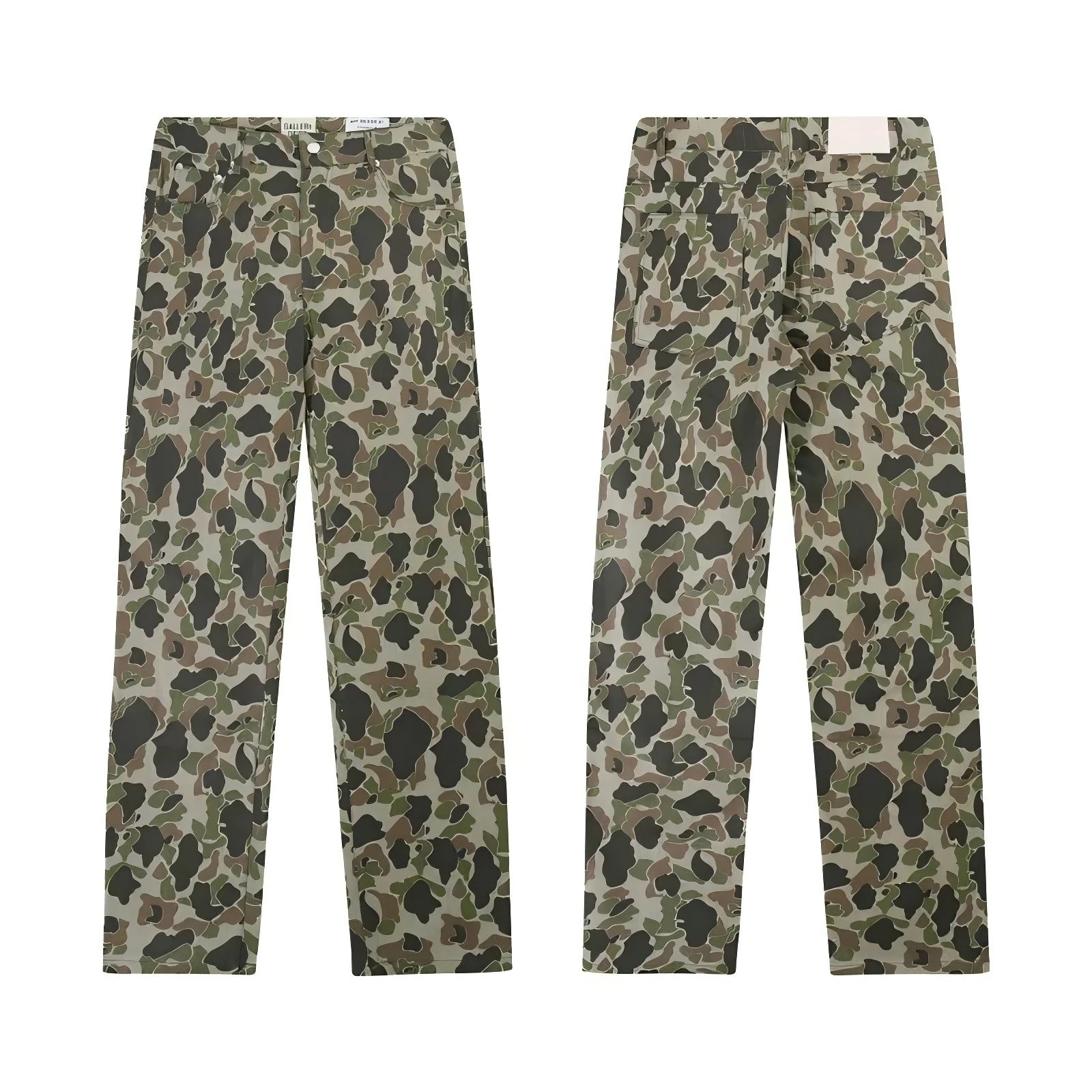 Washed Camouflage Straight-Leg Pants photo 2