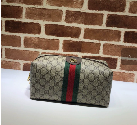 Gucci Ophidia GG Supreme Canvas Cosmetic Case with Web Stripe