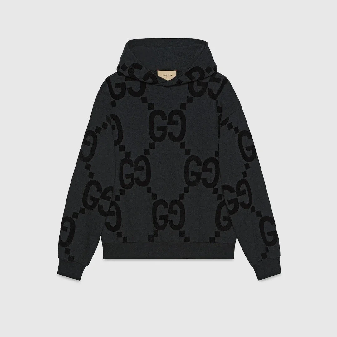 Gucci All-Over Double-G Flocked Hoodie