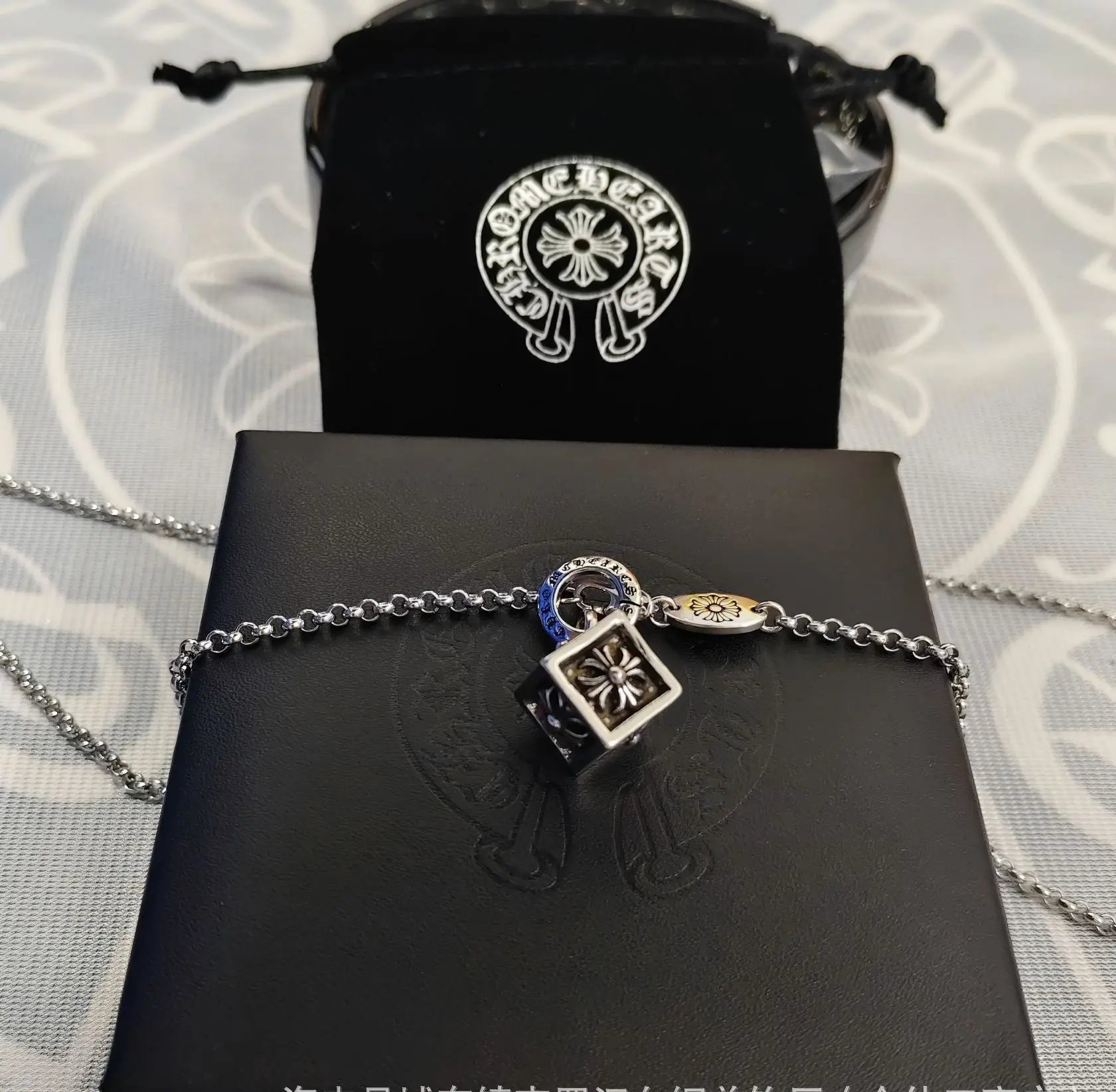 Cross Dice with Pearl Chain