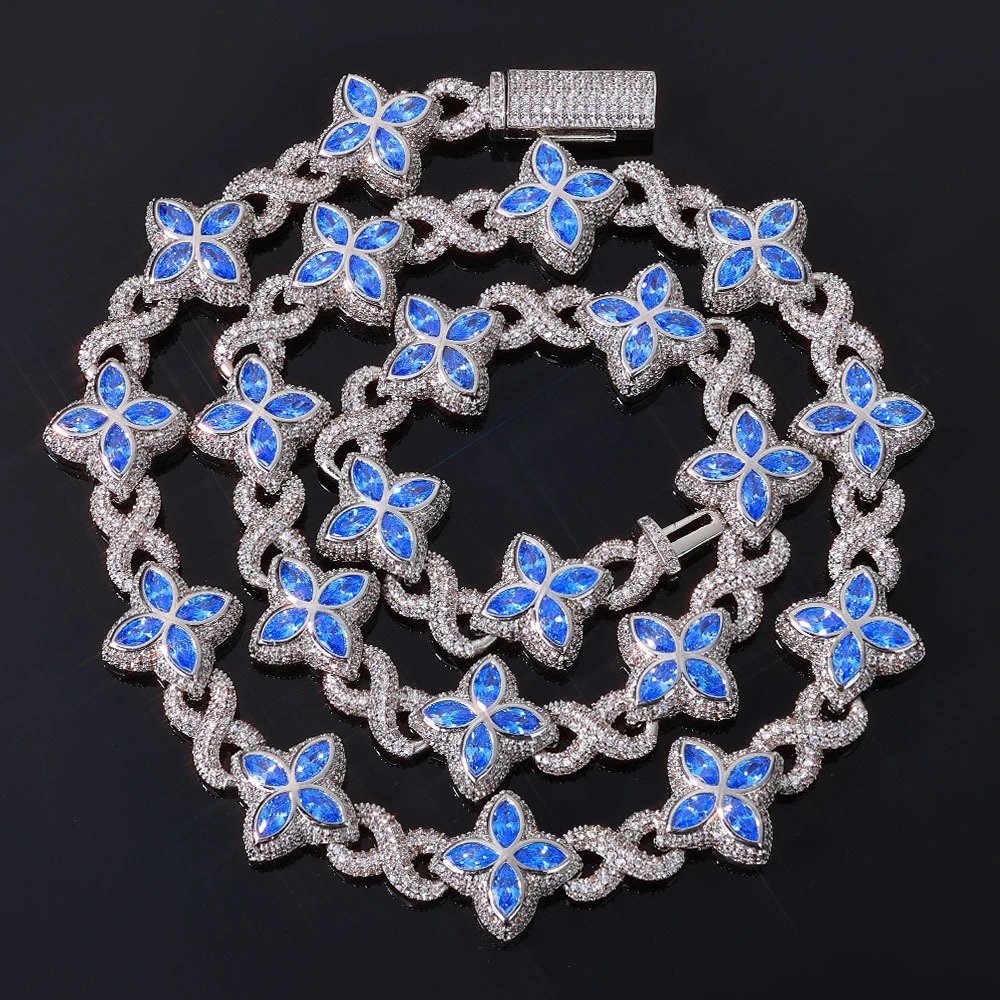 White Gold Blue Zircon (Width 17.5mm)