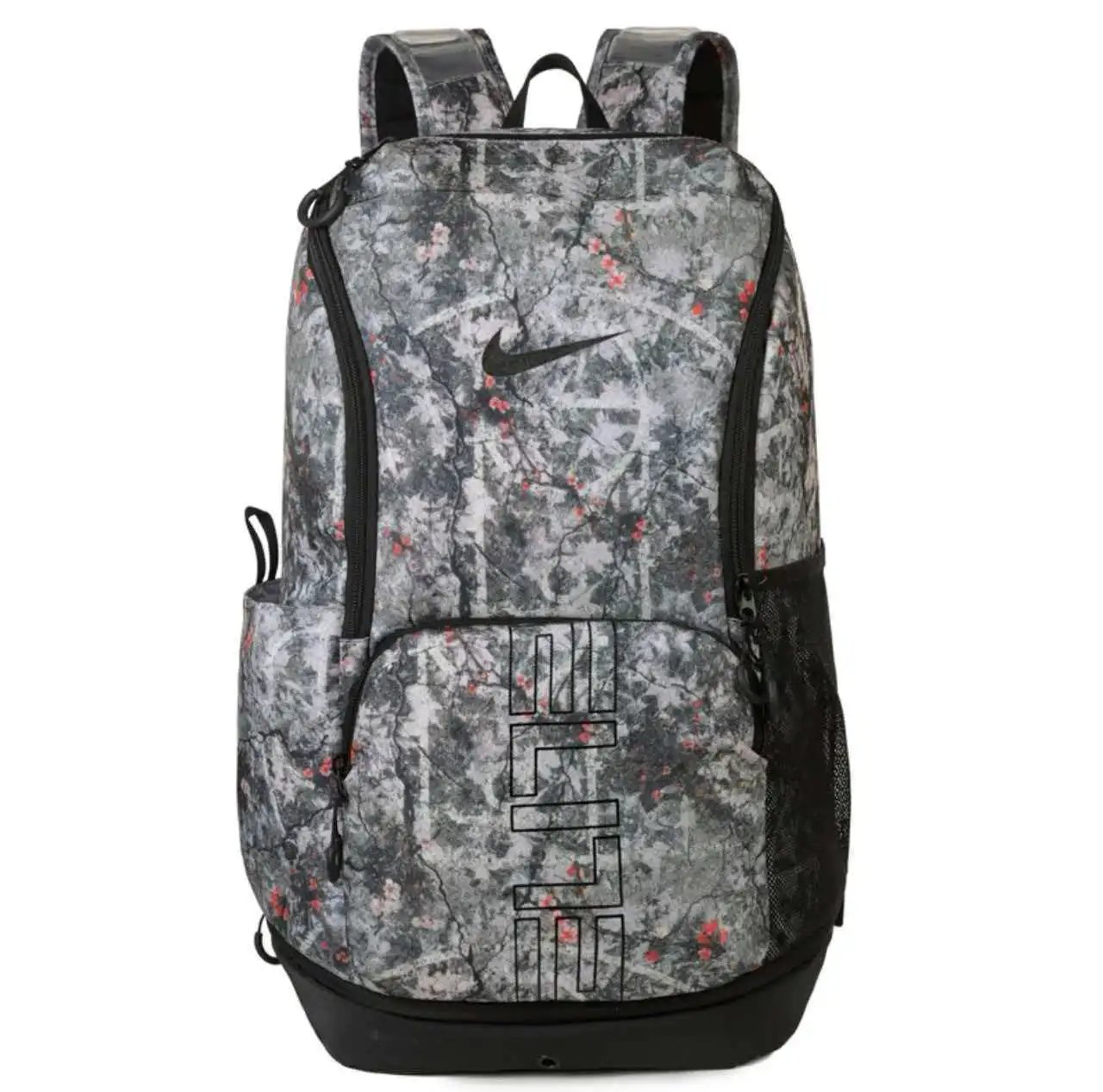 Grey with Red Floral - High Quality