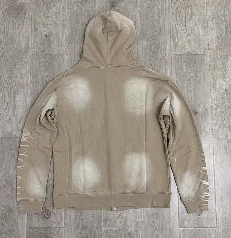 Unbranded Hoodies & Sweatshirts Zip-Up Hooded Sweatshirt with Embossed Graphic and Striped Sleeves product detail image 12