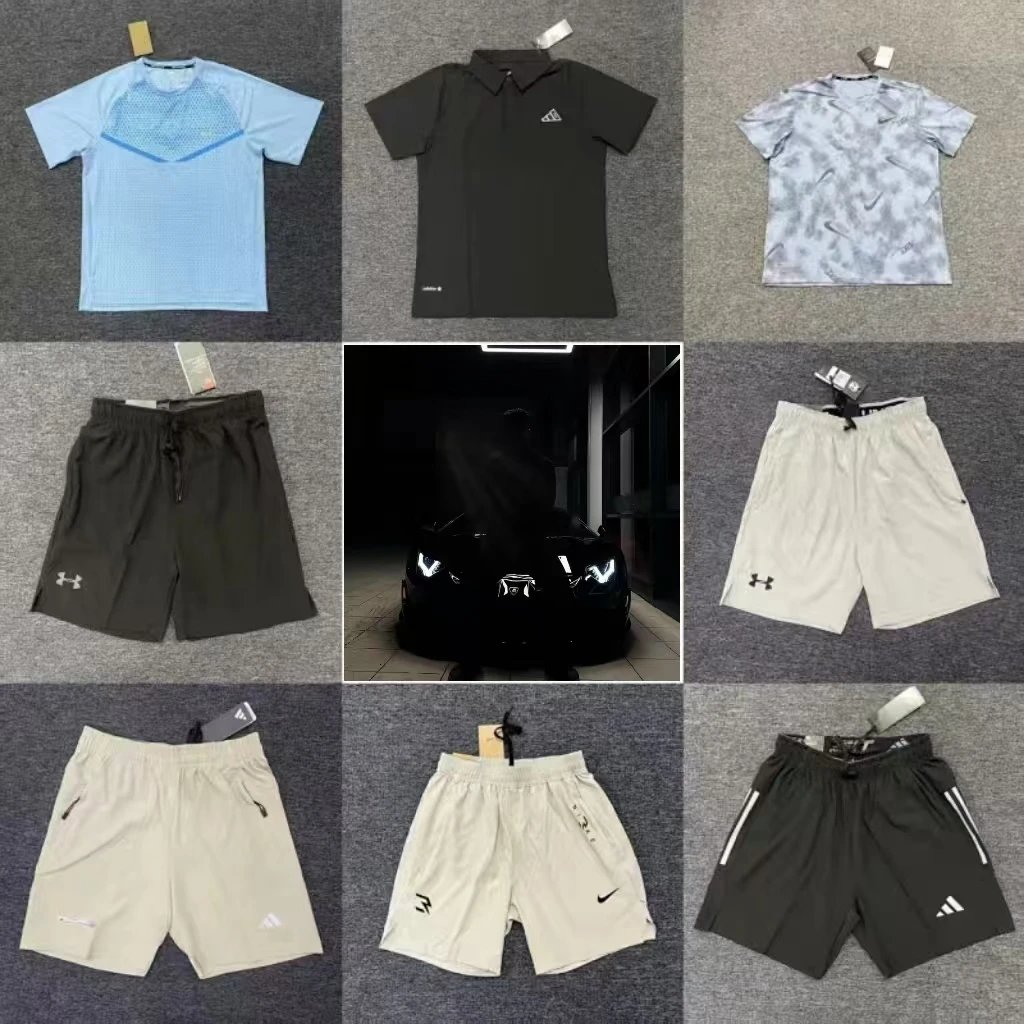 Summer new thin ice silk quick-drying running track and field sports pants/short-sleeved/Polo shirt