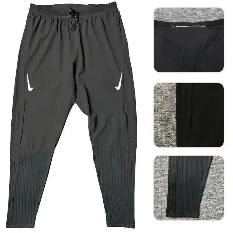 Nike Tracksuits Hooded zip-up tracksuit — Black sports pants with double white hook-and-loop stripes