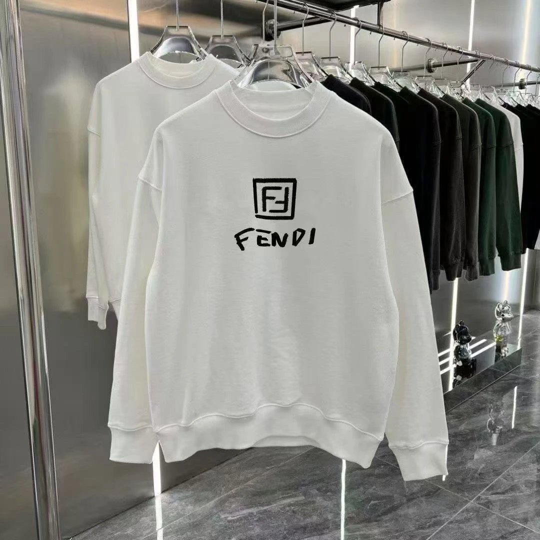 Fendi Logo Graphic Print White Hoodie - 3