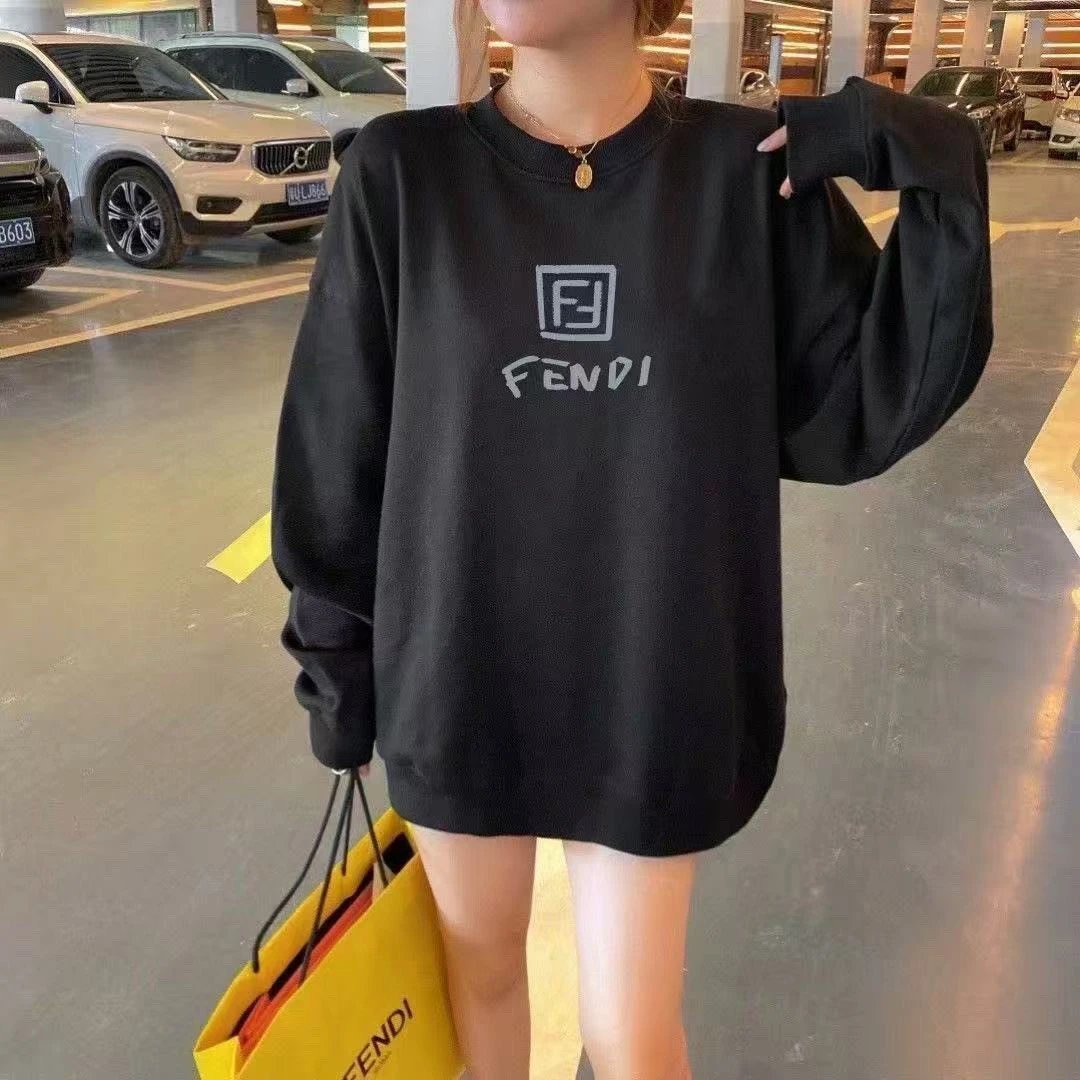 Fendi Logo Graphic Print White Hoodie - 6