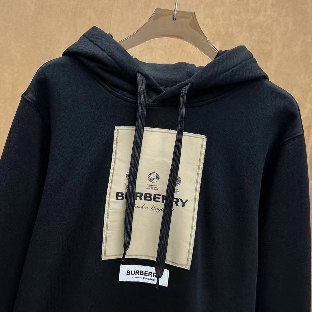 Burberry Logo Patch Hoodie Beige Hoodie - 5
