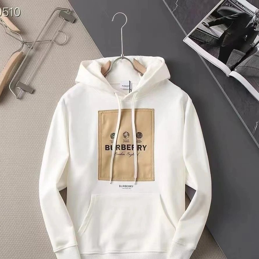 Burberry Logo Patch Hoodie Beige Hoodie - 8