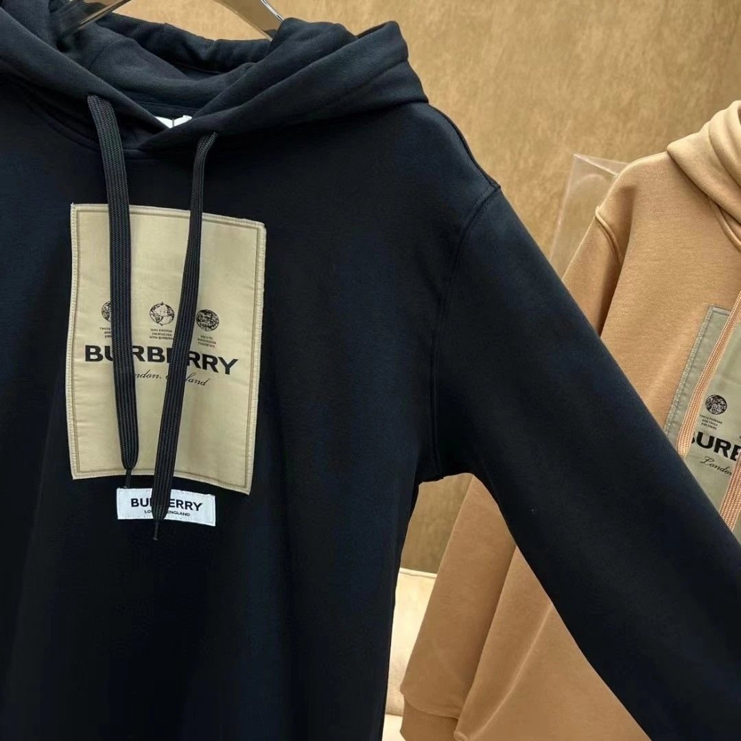 Burberry Logo Patch Hoodie Beige Hoodie - 6