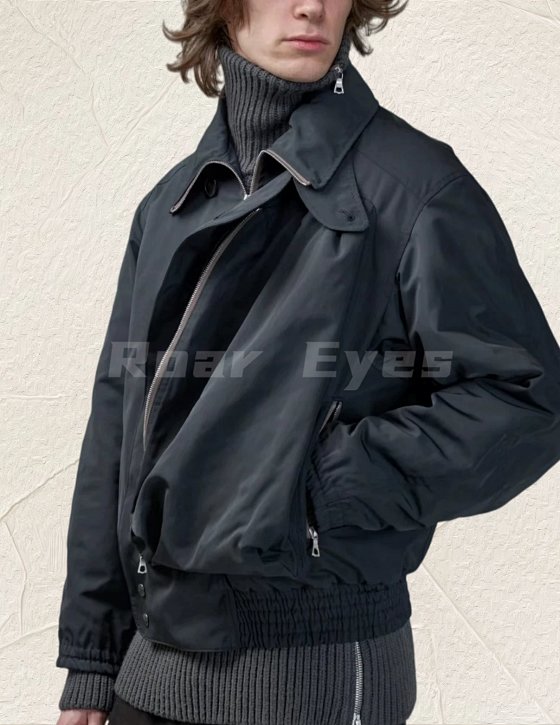 Roaring Little Eyes DVN 24FW Irregular Asymmetric Zipper Waterproof Coated Jacket R21