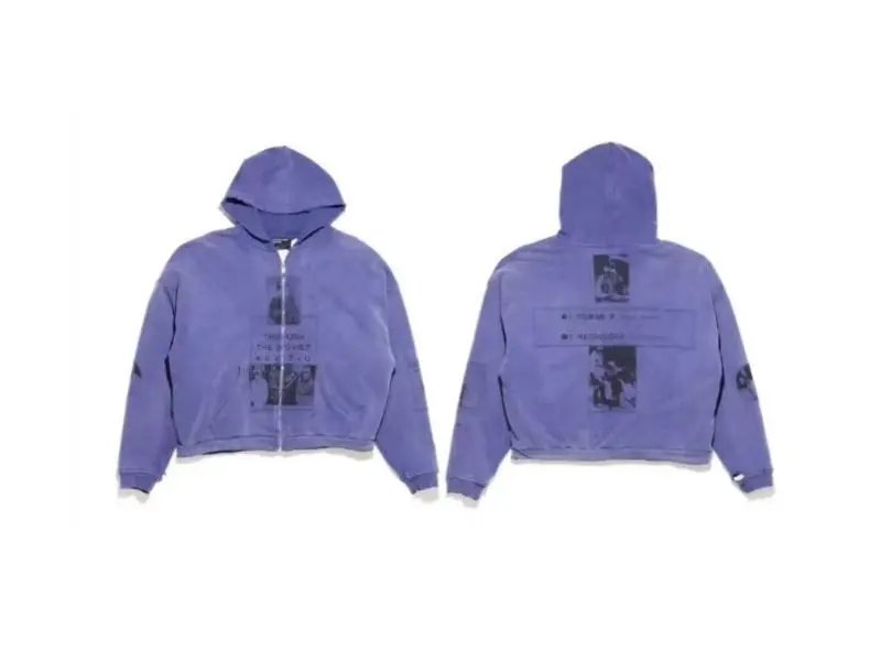 Distressed Hooded 14 Zip-Up Hoodie