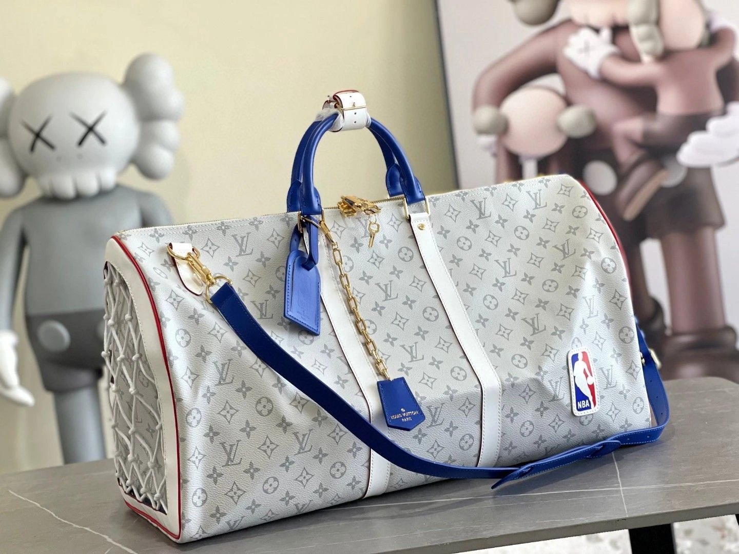 Louis Vuitton x NBA Keepall Bandouliere 55 White Monogram Canvas