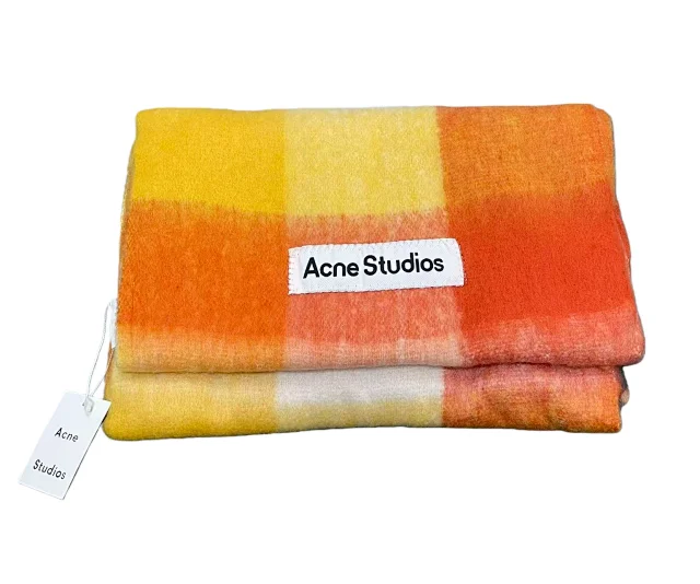 Acne Studios Scarves Brushed Color-Block Scarf product detail image 4