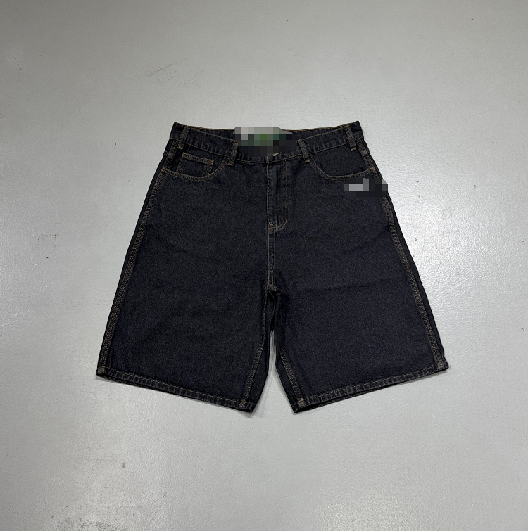 poser Leaf Embroidered Denim Shorts