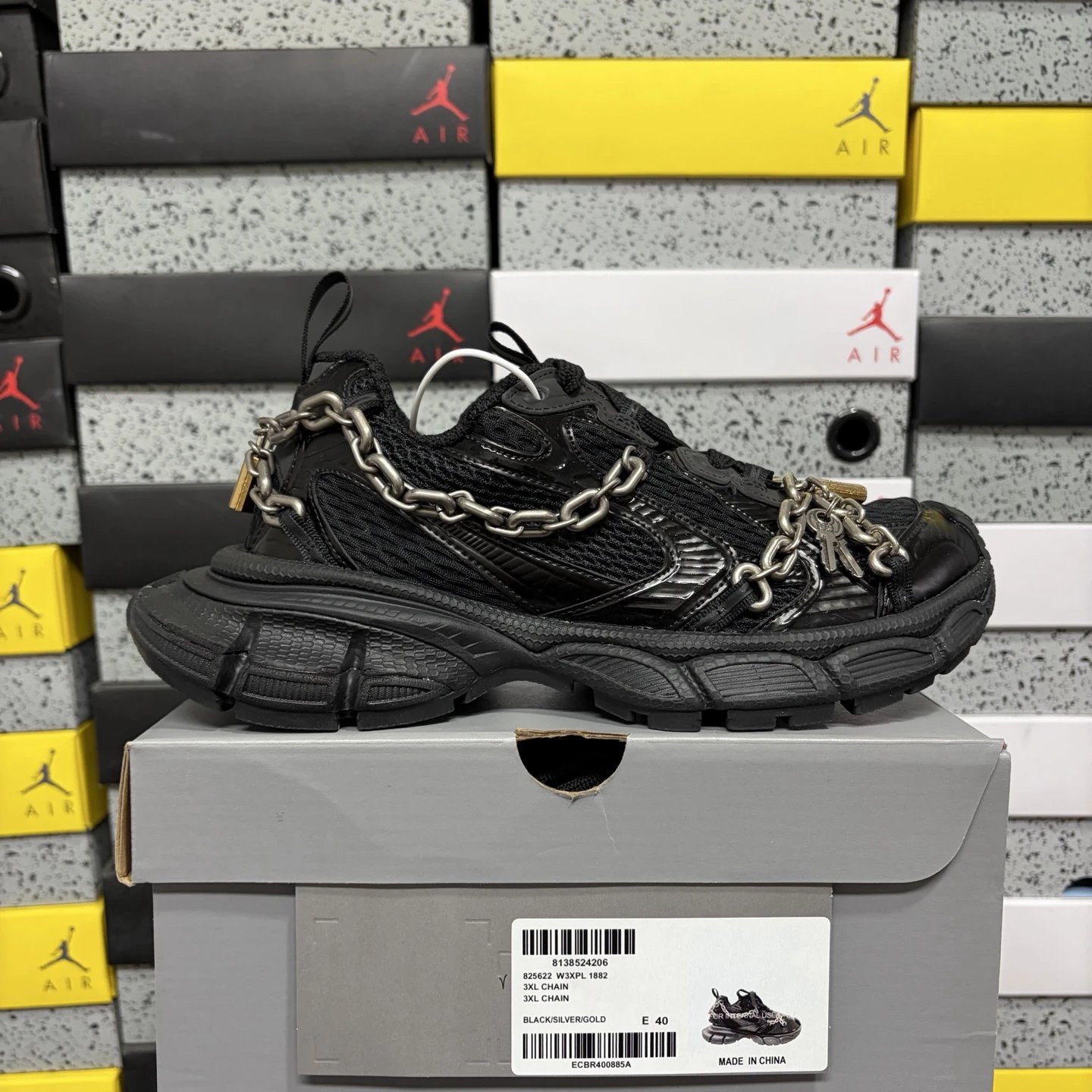 Balenciaga Sneakers 3XL Extreme Laces — 1882 Black Children’s Shoes