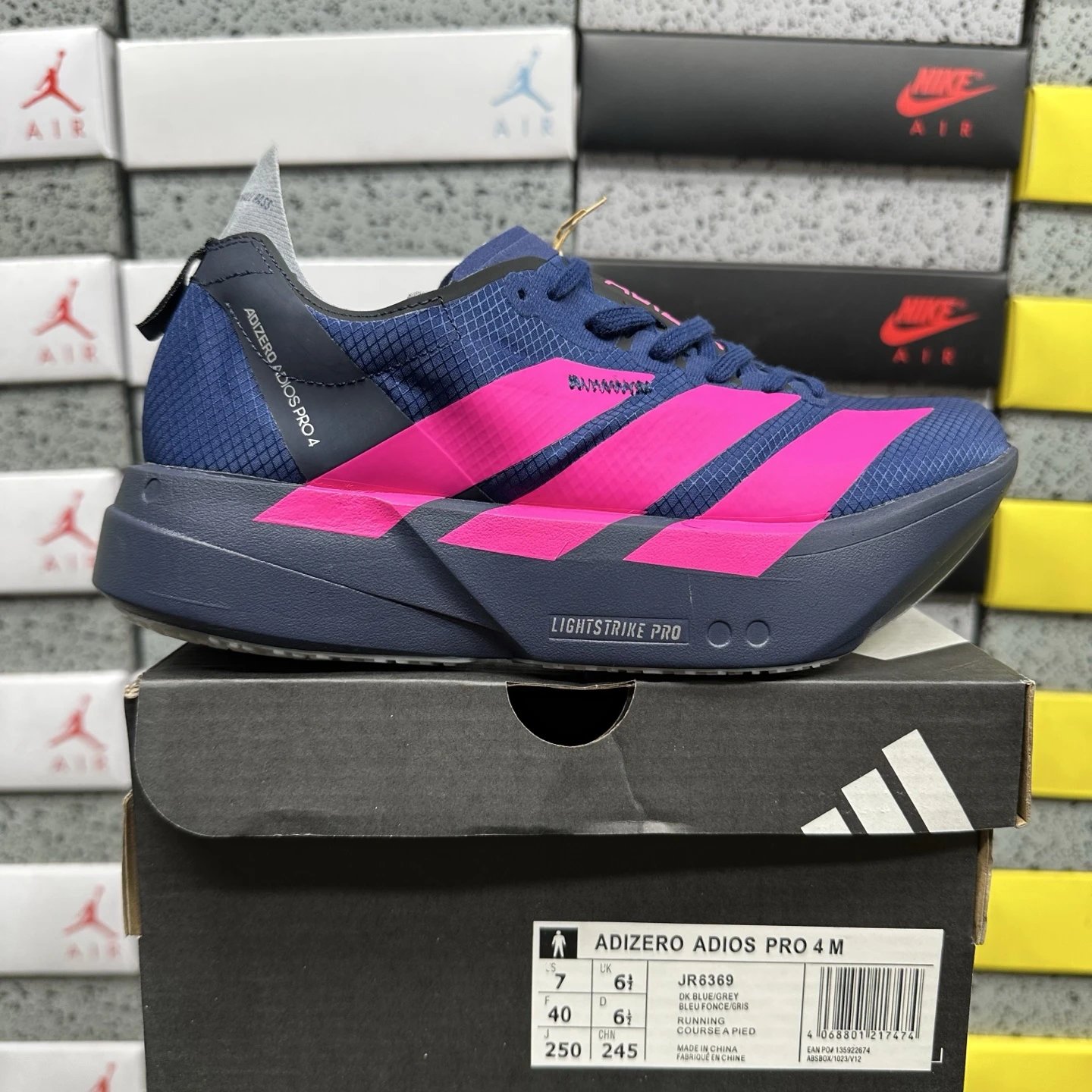 adidas Adizero Adios Pro 4 M Dark Blue Grey JR6369