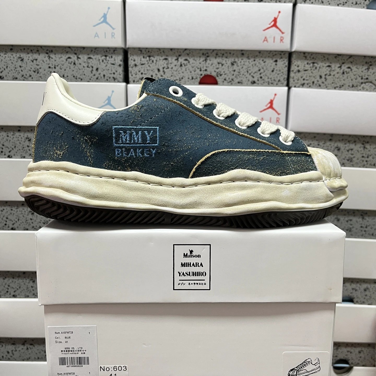 Maison Mihara Yasuhiro MMY Blakey Blue Distressed Sneakers