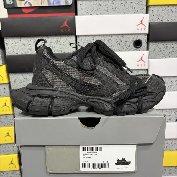 Nike WTSAX 1000 Black Denim Chunky Sneakers - 1