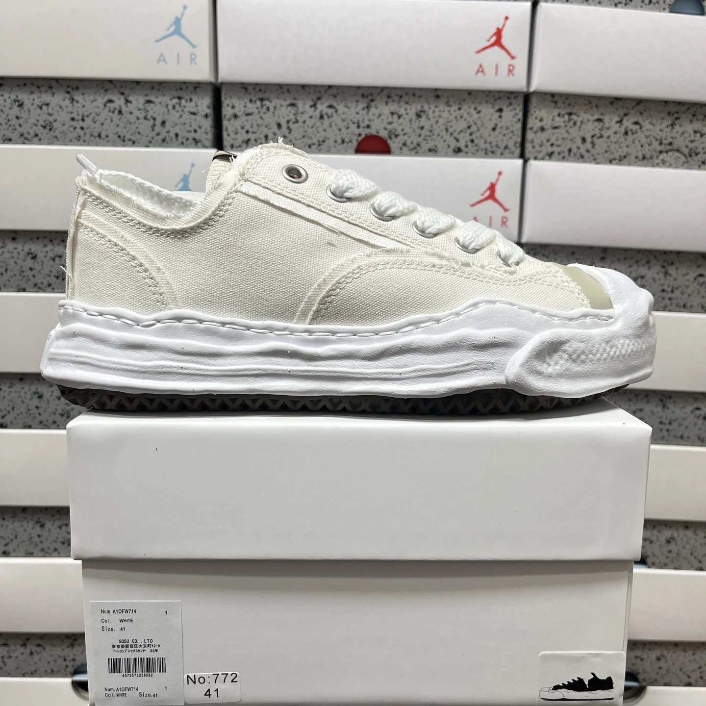 Maison Mihara Yasuhiro Deconstructed Canvas Sneakers White