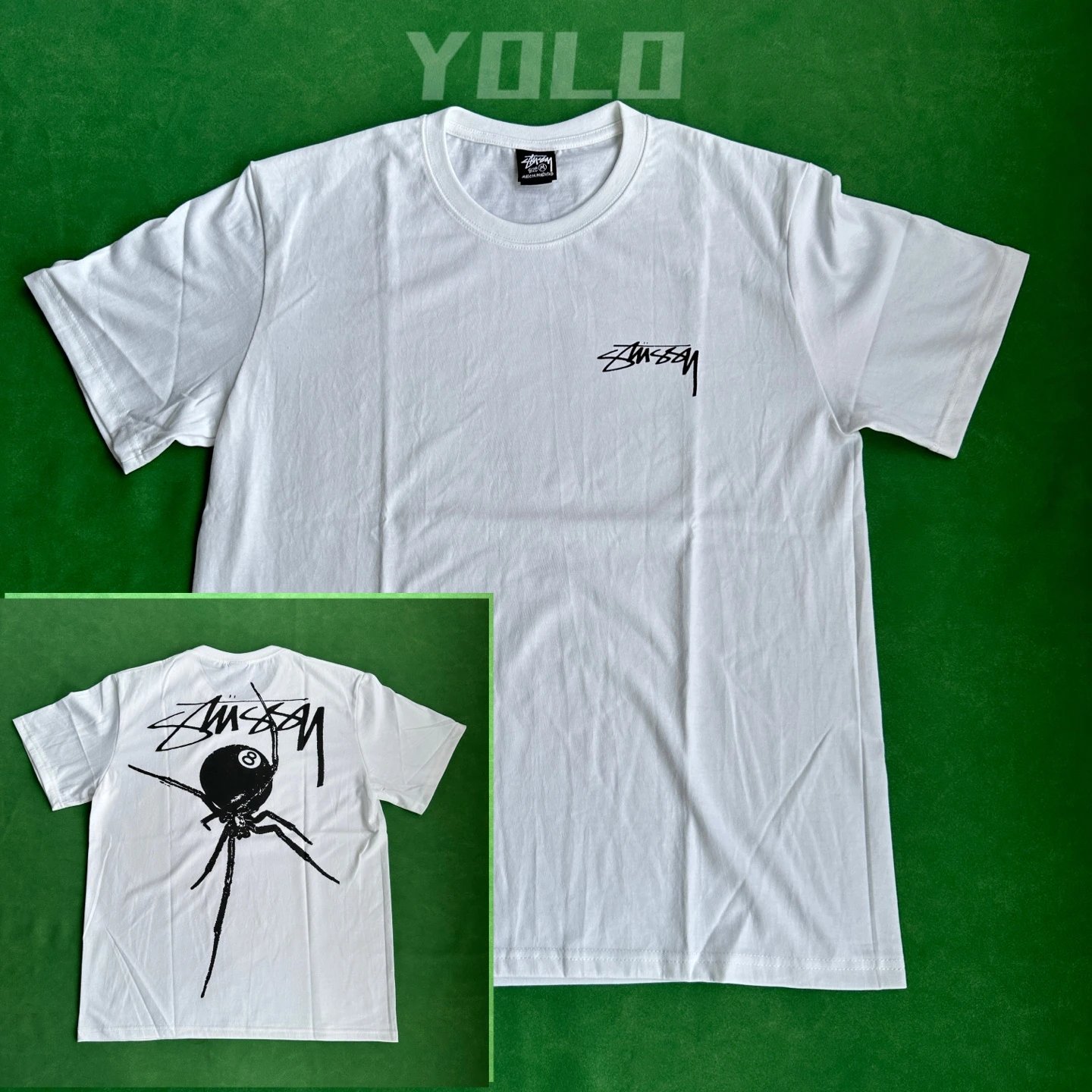 Stussy T-shirt 8 Ball Spider White