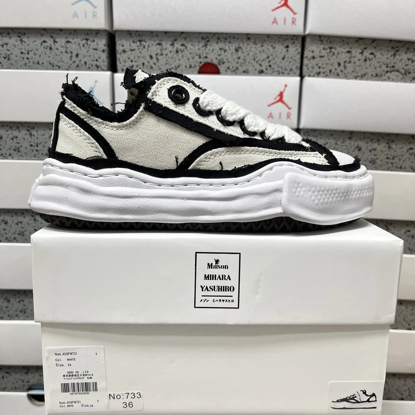 Maison Mihara Yasuhiro Deconstructed Canvas Sneakers White