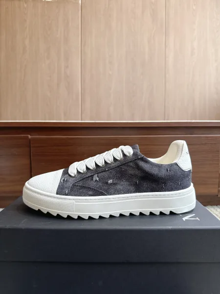 Design Denim-Panel Platform Sneakers White / Indigo - 1
