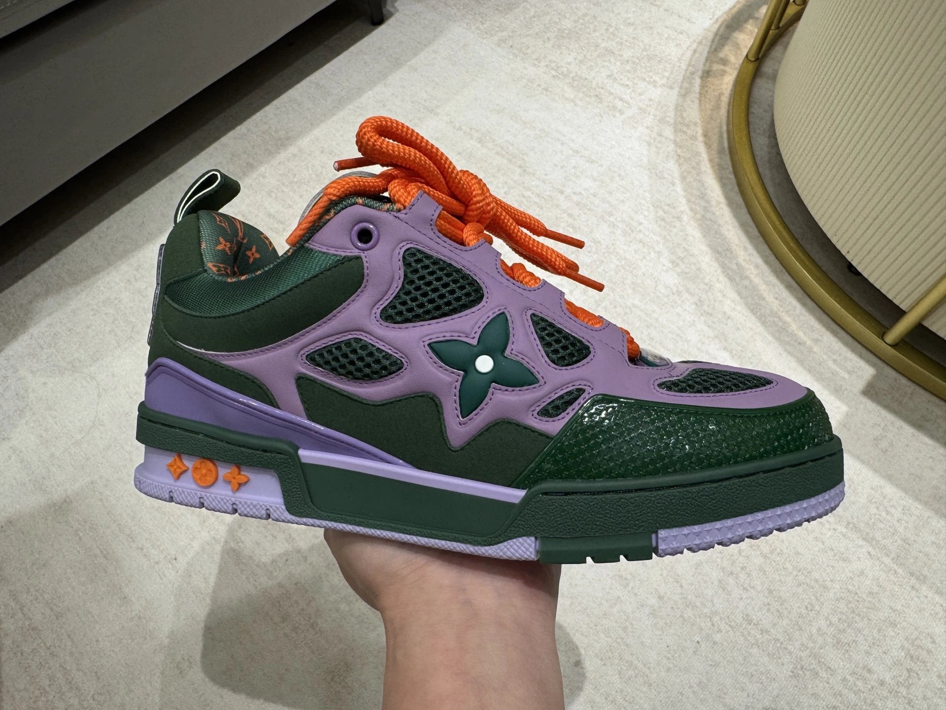 Louis Vuitton Trainer Low Mesh Green Purple 4860