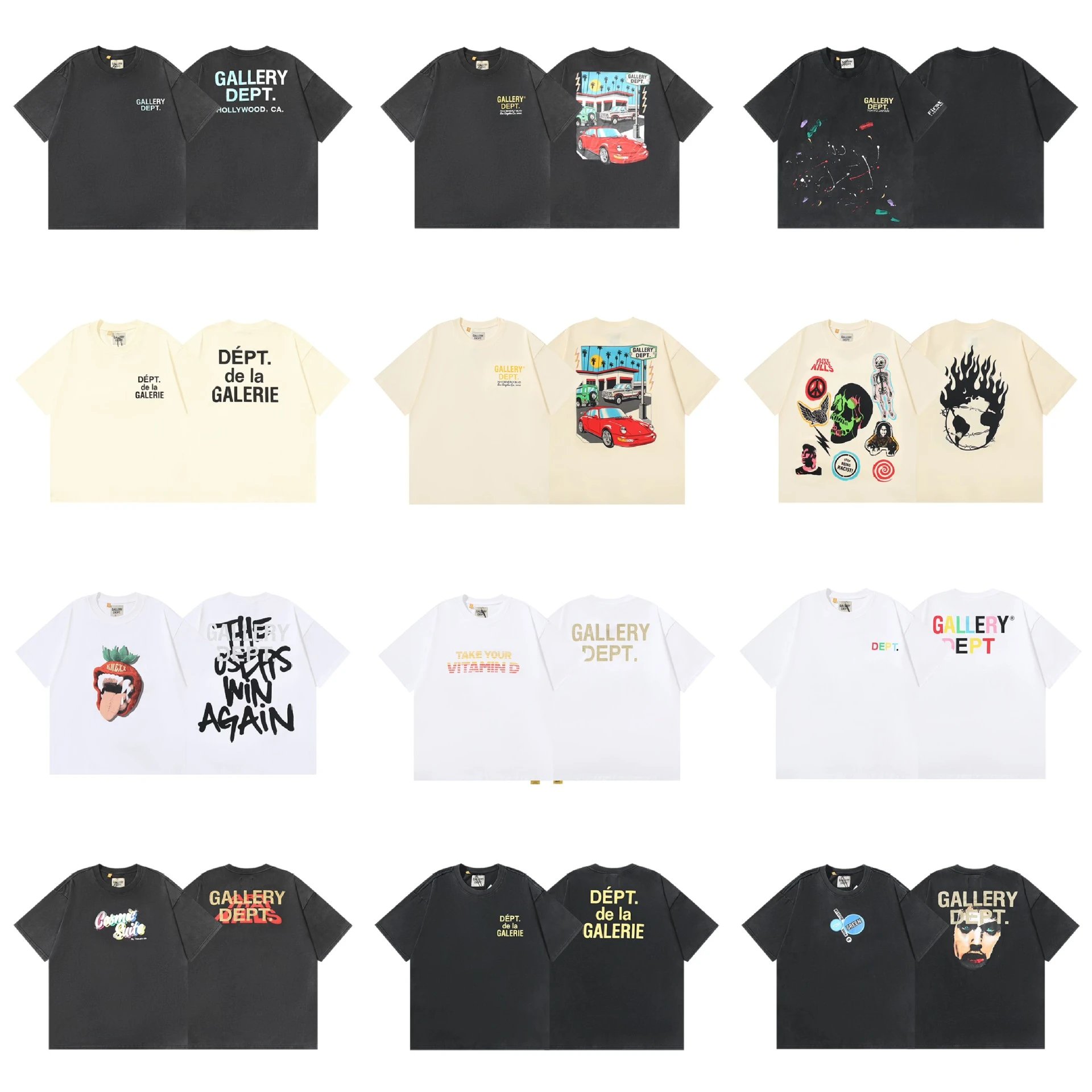 Gallery Dept. Skeleton Angel Black Oversized T-Shirt