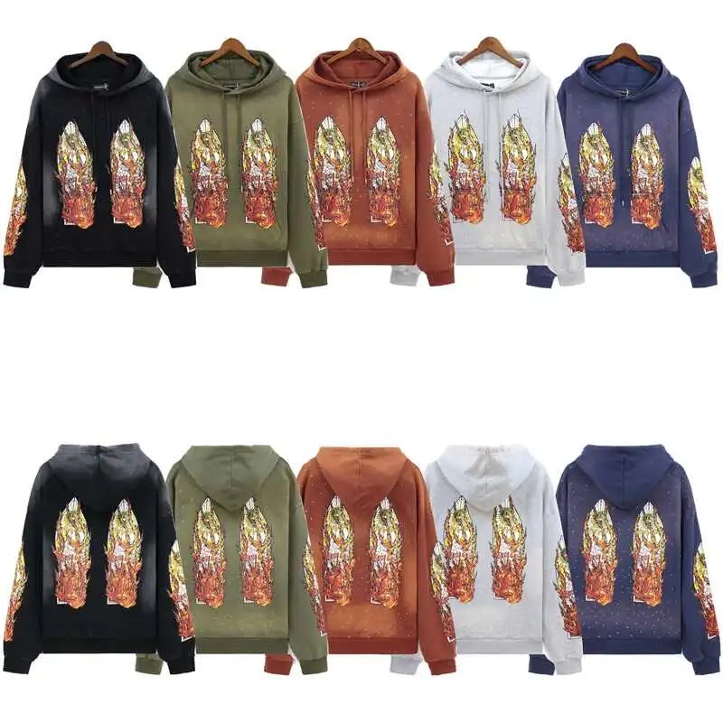 Who Decides War Retro Hoodie Flame Print photo 7
