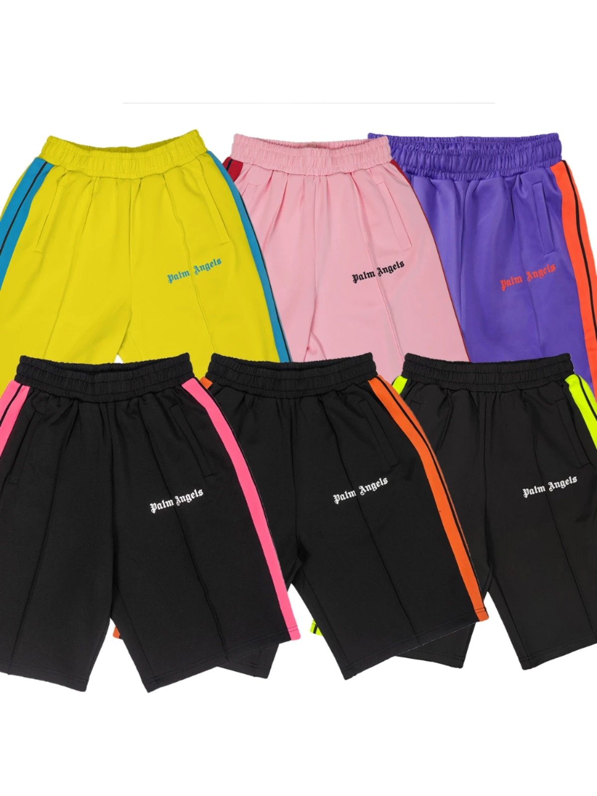 Palm Angels Track Shorts Red Green Black Purple Beige Blue Yellow White Pink Sporty