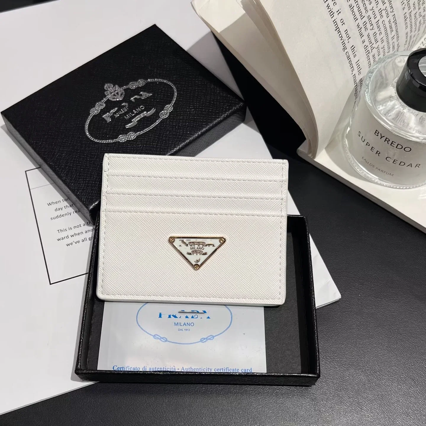 Prada White Card Holder