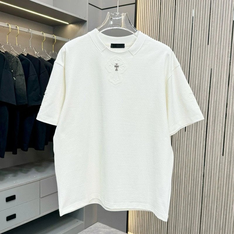 Chrome Hearts Metal Cross Embroidered Loose Short Sleeve T-Shirt
