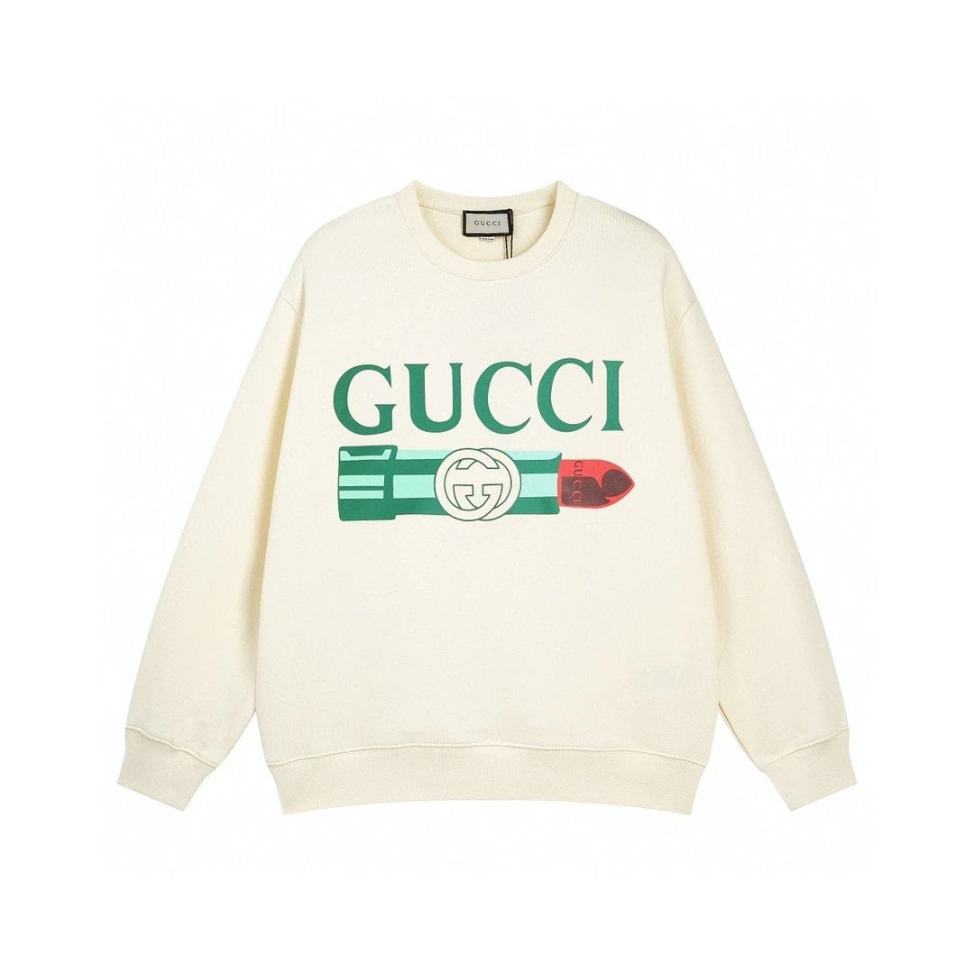 Gucci Graphic Print Cream Casual Sweatshirt